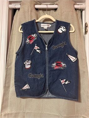 Georgia Bulldogs Embroidered Denim Vest